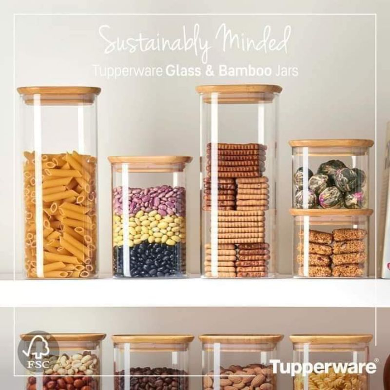 Tupperware Bamboo Clear Jar 1.9L/8cups Shopee Philippines