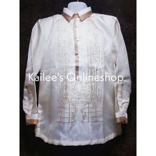 BARONG TAGALOG with lining HALF PIPING_RANDOM DESIGN