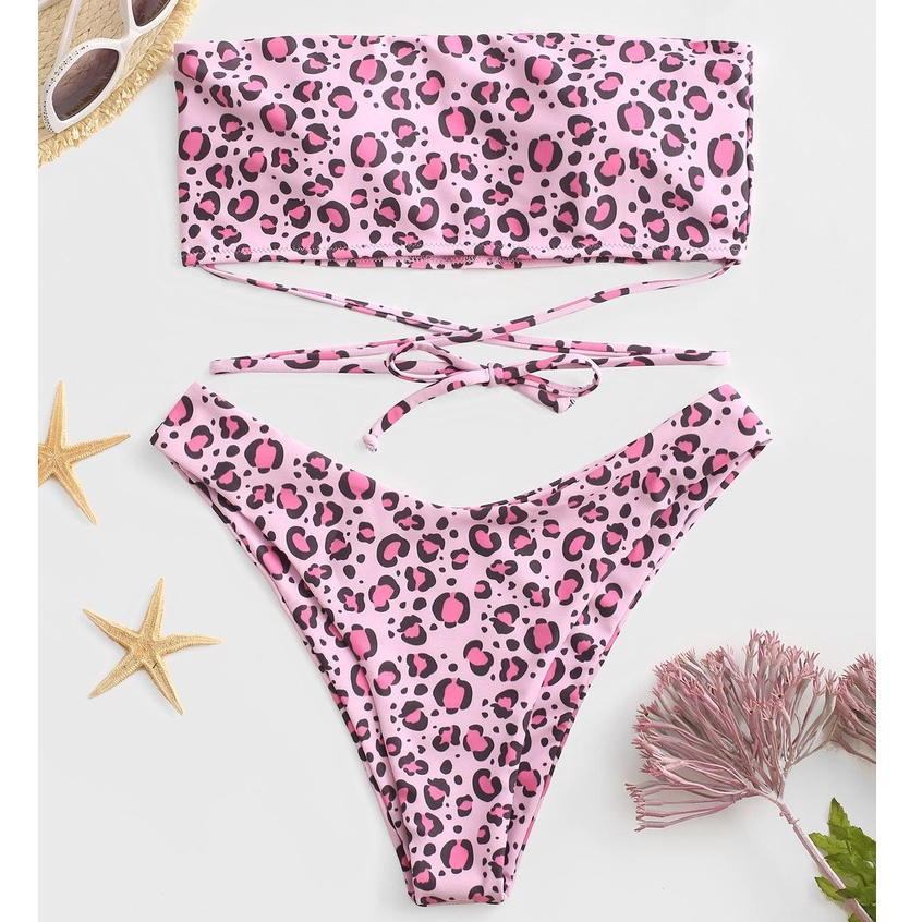 Underwire Ribbed swimwear bikini swimsuit high waist swimming attire