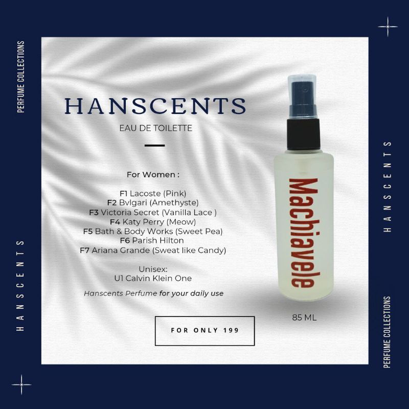 Hanscents Machiavele Eau de ToiletteOilbased Shopee Philippines