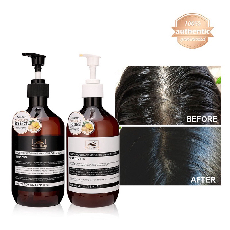 Bremod premuim Ginger shampoo & ginger conditioner 500ml Shopee