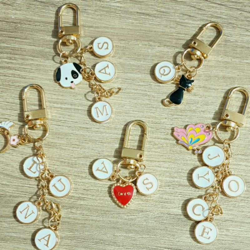 Personalized Letters And Charm Keychain | Shopee Philippines