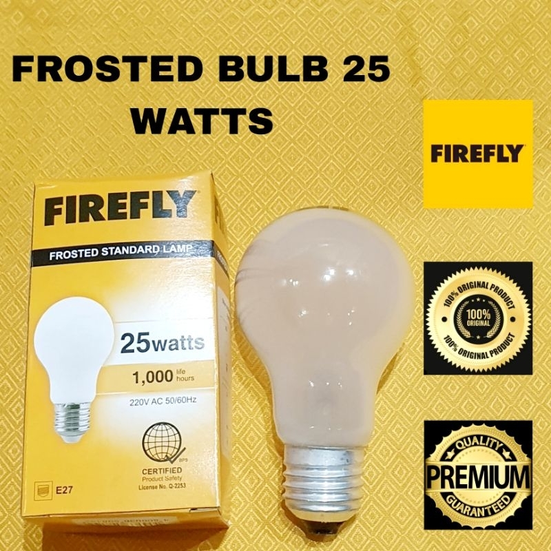 Firefly incandescent bulb frosted bulb 25 watts farm light yellow color