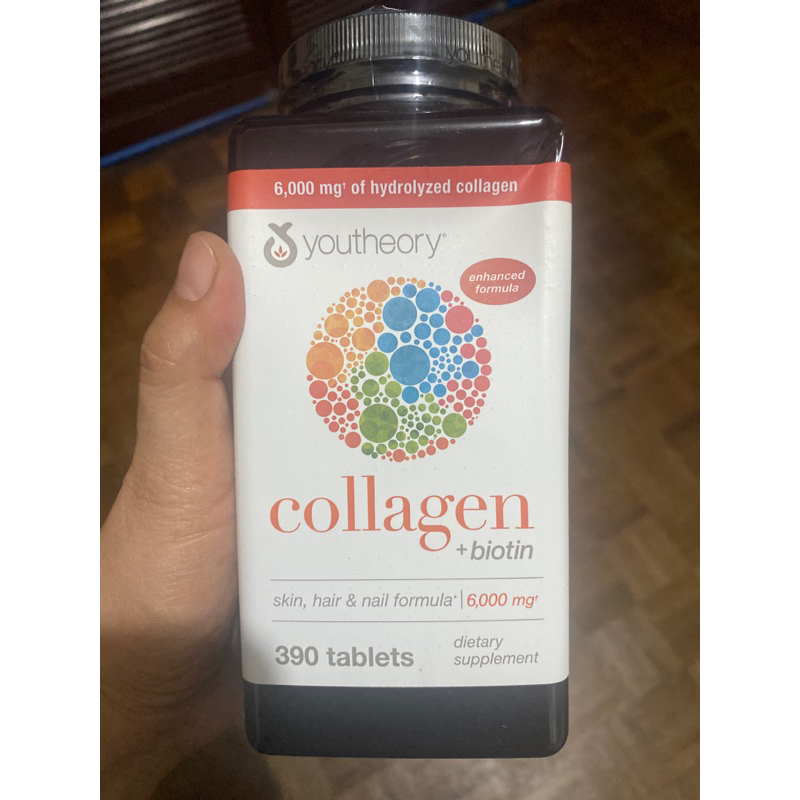 Youtheory COLLAGEN + biotin 390 tablets SALE- dented only | Shopee ...