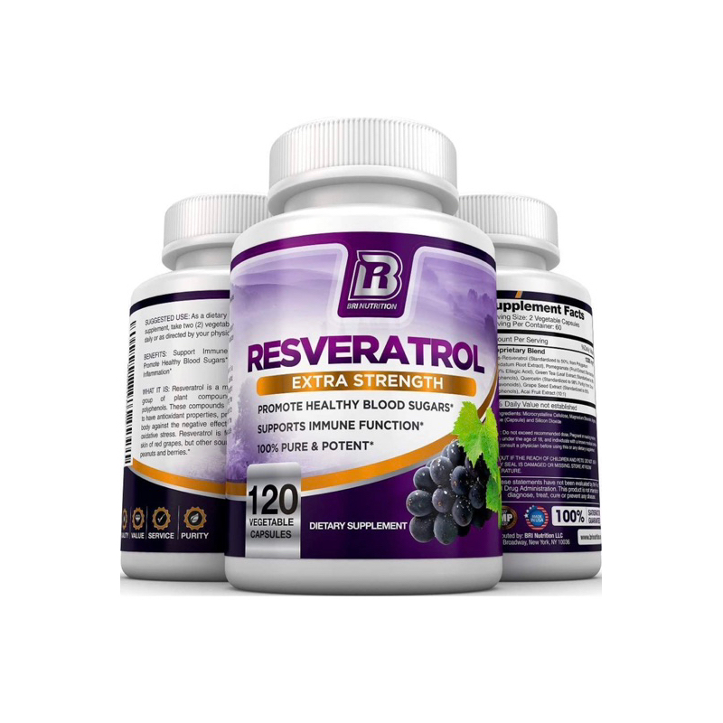 BRI Nitrition - 1200mg Potent Trans-Resveratrol Natural Antioxidant ...