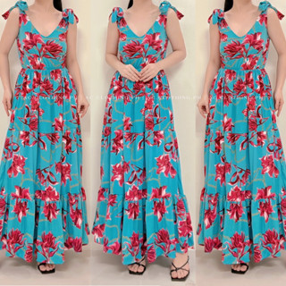 LUCY TIE KNOT STRAP MAXI DRESS (by: AC.CLOTHING.PH)