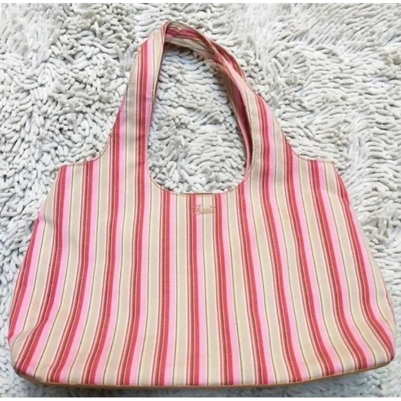 FOSSIL AUTHENTIC CANVAS STRIPES LIMITED EDITION TOTE BAG PRELOVED