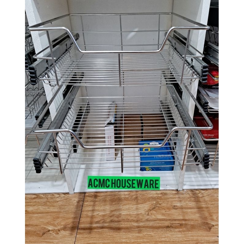 2 layer Multipurpose Pull out Kitchen Basket High Quality Stainless