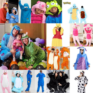 Unisex Kigurumi Unicorn Stitch Panda Tiger Pajamas Women Men Onesies Animal Cosplay Costumes