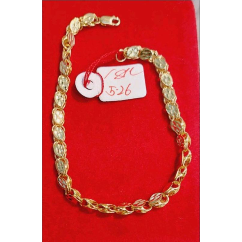 PAWNABLE REAL 18K SAUDI GOLD DAMASCUS BRACELET WITH PRINT Shopee