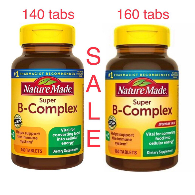 Nature Made Super B Complex 140 / 160 tabs w/ Vit C & Folic Acid