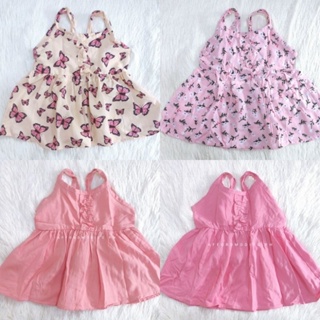 Best Seller ‼️Challis & Swiss Dot Baby Tie Dress Pangbahay/Pang alis 0-12 Months (SMALL)