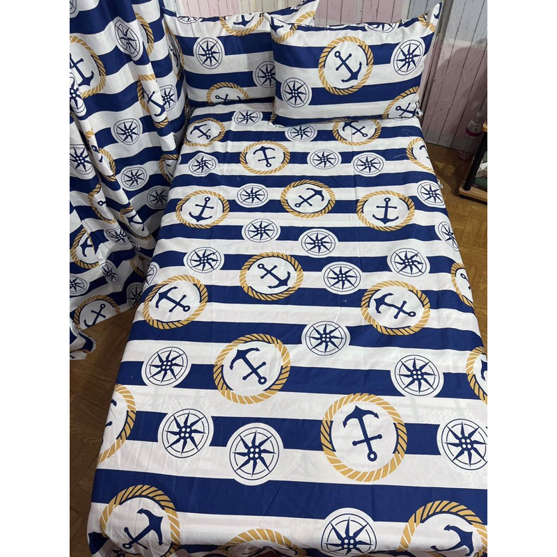 BYVIEL ANCHOR WHITE PURE CANADIAN COTTON BEDSHEET SET | Shopee Philippines