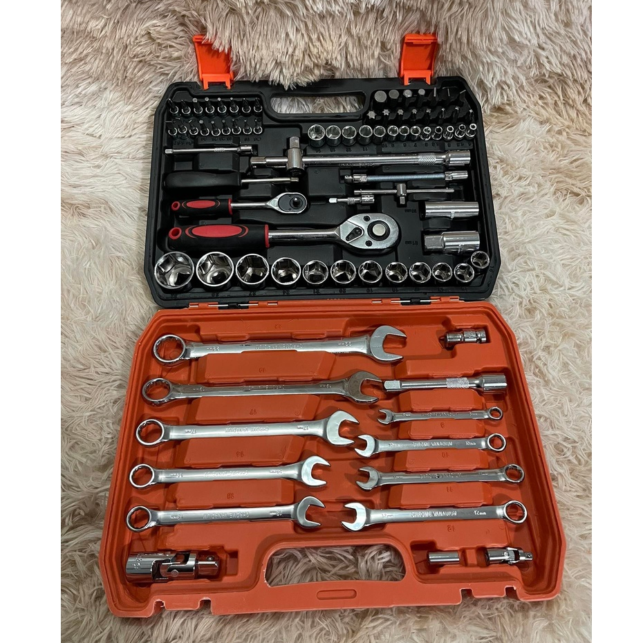 82 PCS Tools Socket Wrench Set Car Tools Set Torque Wrench Tool Box Set Wrench Tools Set