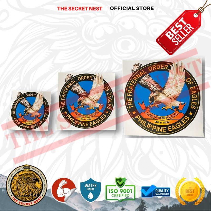 Indoor Outdoor Laminated Vinyl STICKER (The Fraternal Order of Eagles