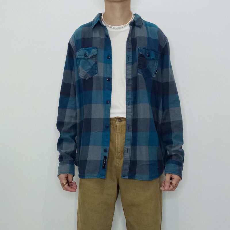 Thrifted Plaid Flannel Long-sleeved Polos | Shopee Philippines