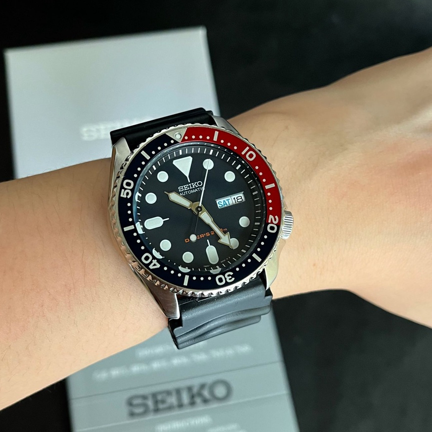 SEIKO SKX009K1 Automatic Diver Pepsi Bezel Black Rubber Strap Watch For Men  | Shopee Philippines