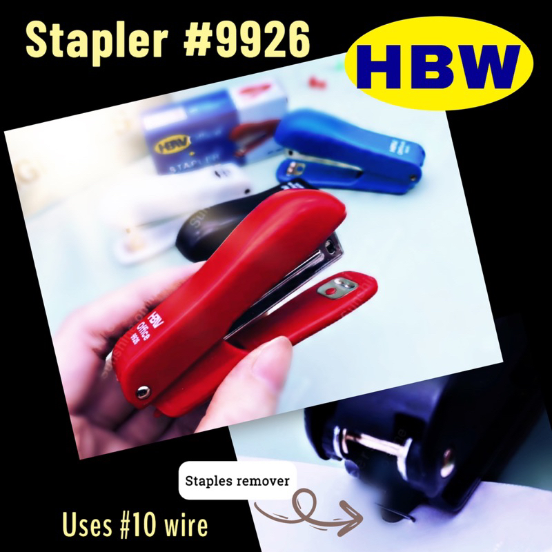HBW Stapler 10 stock 9926 with staple remover small size uses 10