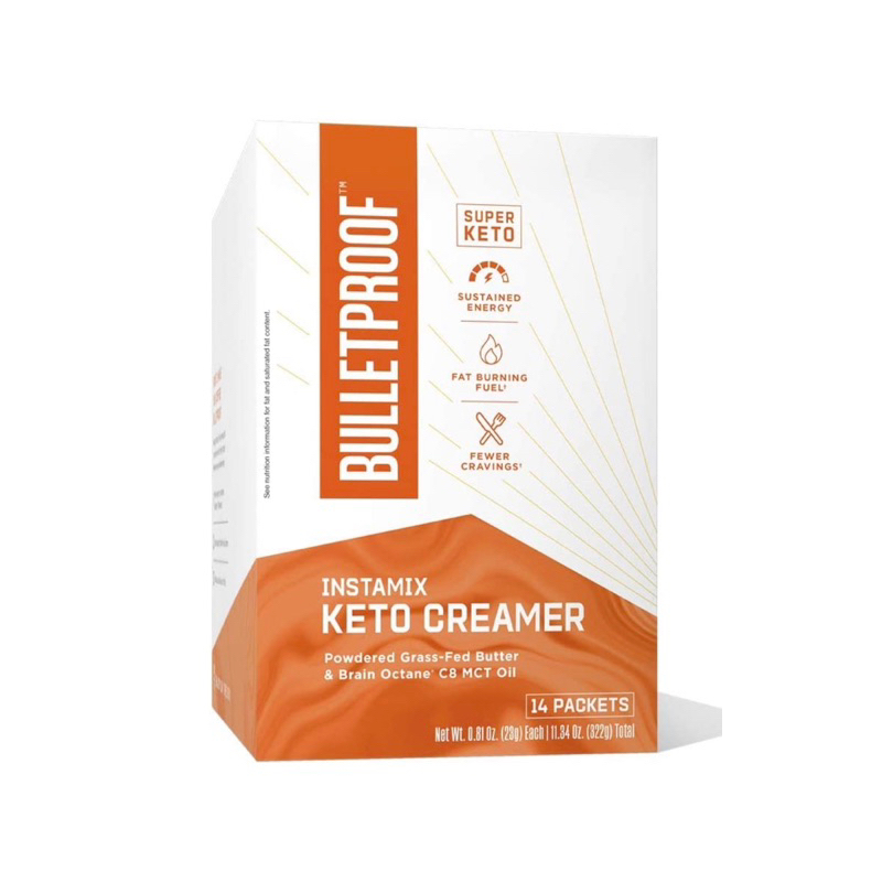 Bulletproof Original Unflavored Keto Coffee Creamer 14 Packets Powdered