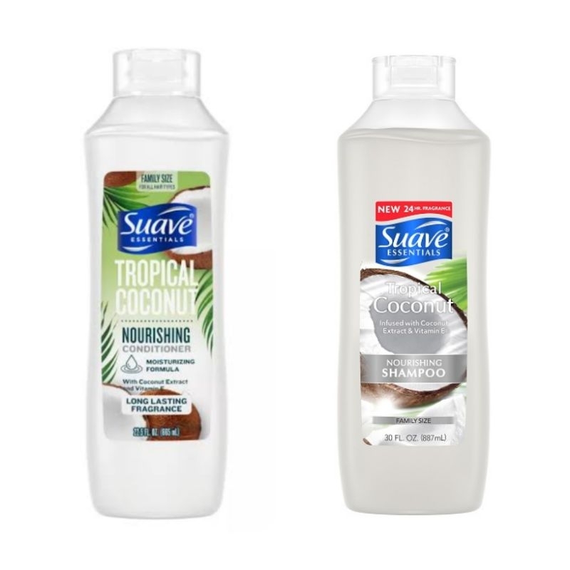 Suave Essentials Tropical Coconut Shampoo/Conditioner Family Size(887ml