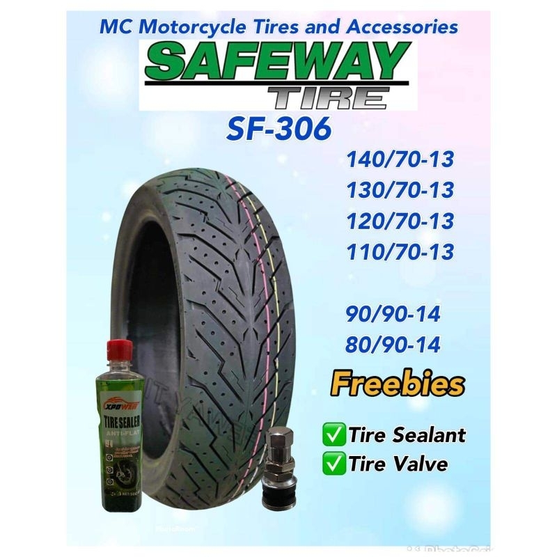 SAFEWAY TIRE FOR NMAX /Mio/Click/ETC..8PLY RATING (FREE Sealant&Pito ...