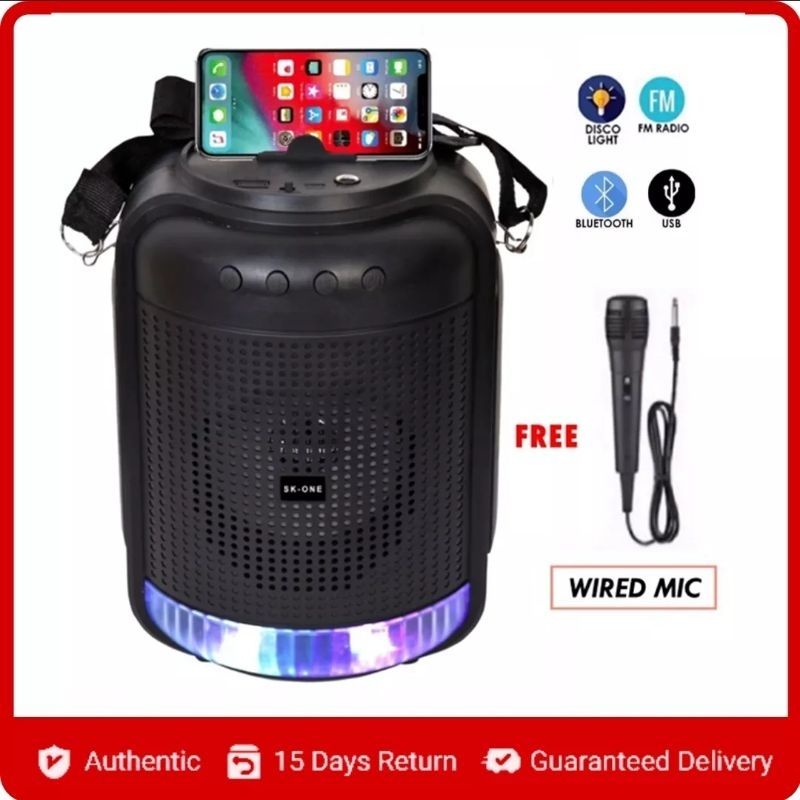 SK1101 Karaoke Stereo Portable Wireless With DISCO light and Strap