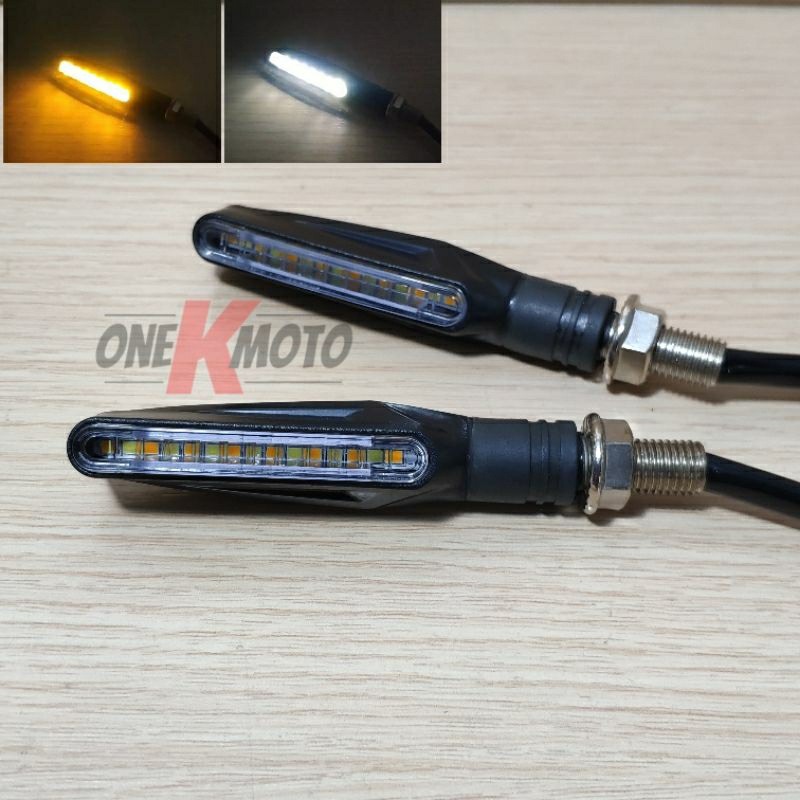 UNIVERSAL TURN SIGNAL RUNNING LIGHTS WITH WHITE PARK LIGHT Shopee