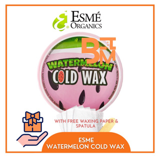 ORIGINAL/authentic  Esme Organics Watermelon Hair Removal cold Wax Free waxing paper and spatula