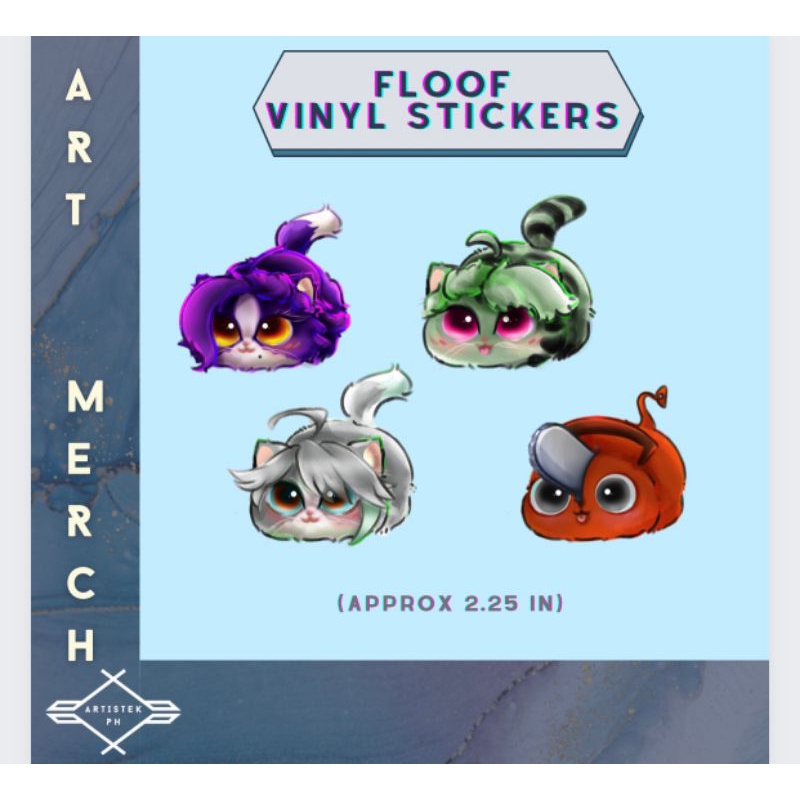 Artistek Ph Vinyl Stickers Floof Full Set 4pcs Shopee Philippines