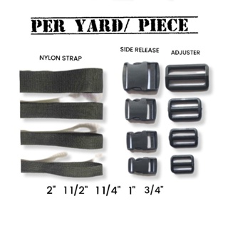 STRAP | BUCKLE | ADJUSTER Per Yard Nylon Strap | Adjuster | Side  Release for DIY Belt Strap