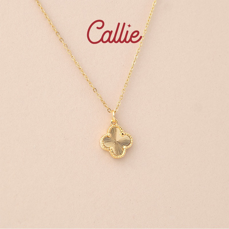 Callie 14k Gold Plated Mini Gold Clover Necklace Shop Callie | Shopee ...