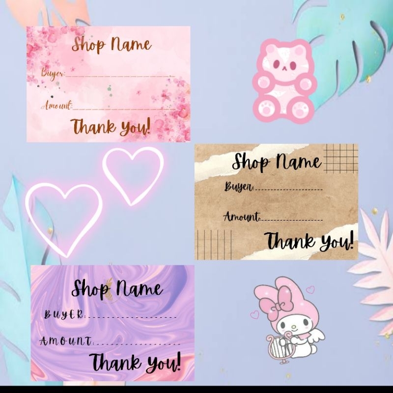 Customized Seller Tag Invoice Tag Shop Tag Sticker Tag Shopee