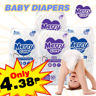MerryCare Korean Baby Diaper Tape Pants 50‘s NB S M L XL XXL XXXL Unisex Disposable Diapers
