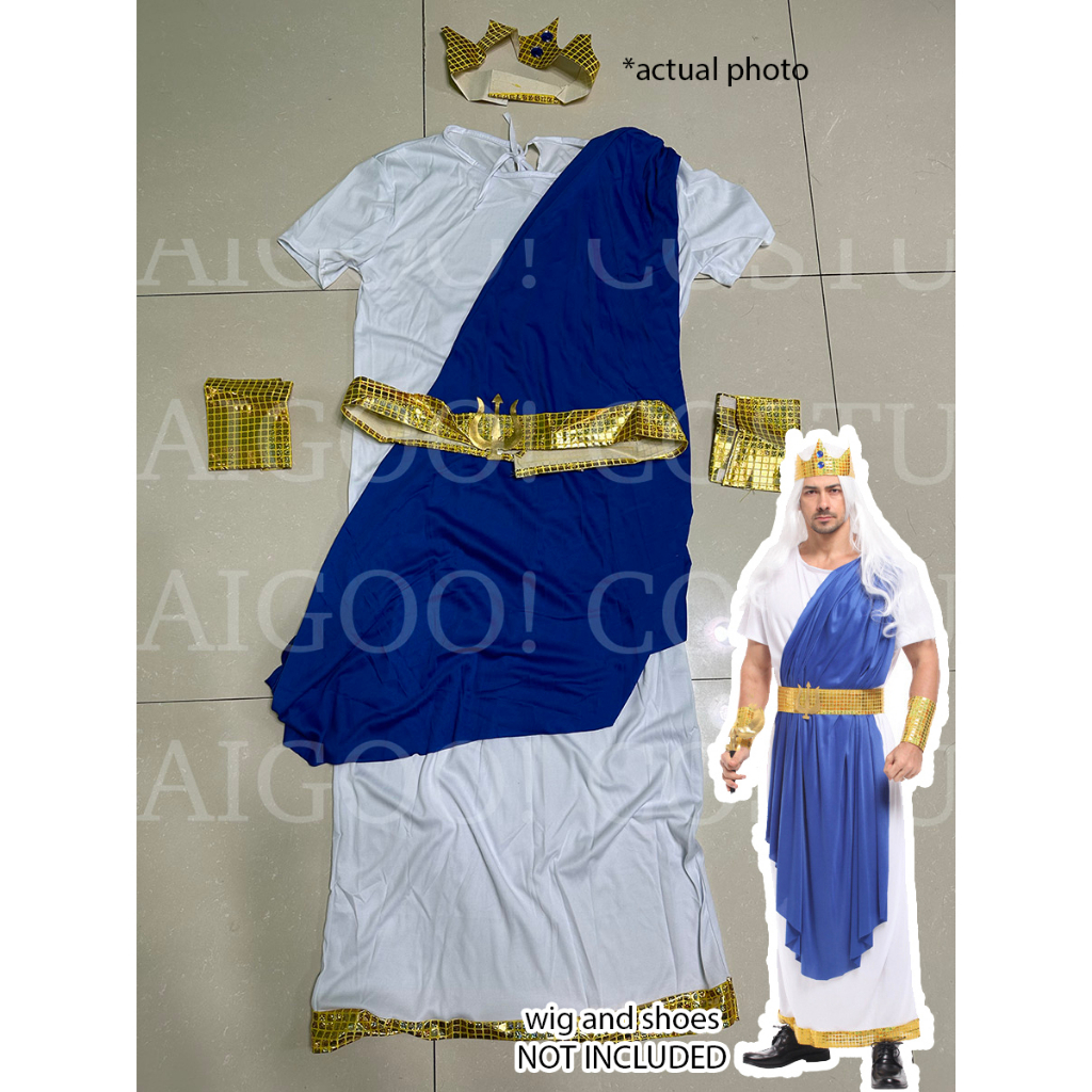 Poseidon Costume for Adults United Nations Greece Greek God Cosplay for Men Halloween