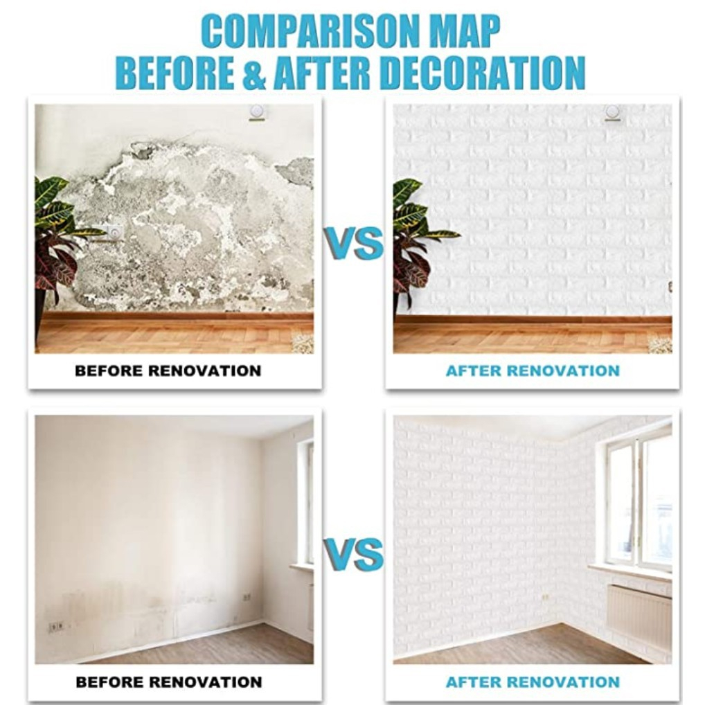 50pcs BIG SALE 35x38CM 3D wallpaper foam self-adhesive brick waterproof anti-collision wall sticker - Image 2