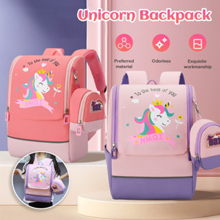 Cartoon Unicorn Schoolbag Backpack Large Capacity Waterproof Girl Kids Bag Double Shoulder Backpack