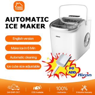 Hicon Ice Maker Automatic Electric Household Mini Square Shape Making Machine with Handle
