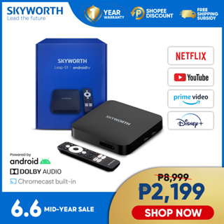 SKYWORTH Android Tv Box [Leap-S1] 2g+8g 4k Ultra HD Android 10.0 Wifi/Lan Netflix Youtube Bluetooth