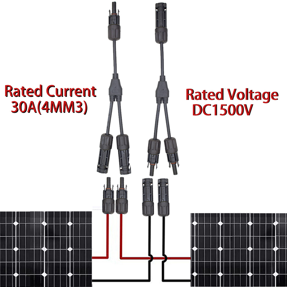 Cable Connector MC4 Branch Y Adapter Connectors M/M/F and F/F/M For Solar Panels Cable — view 7
