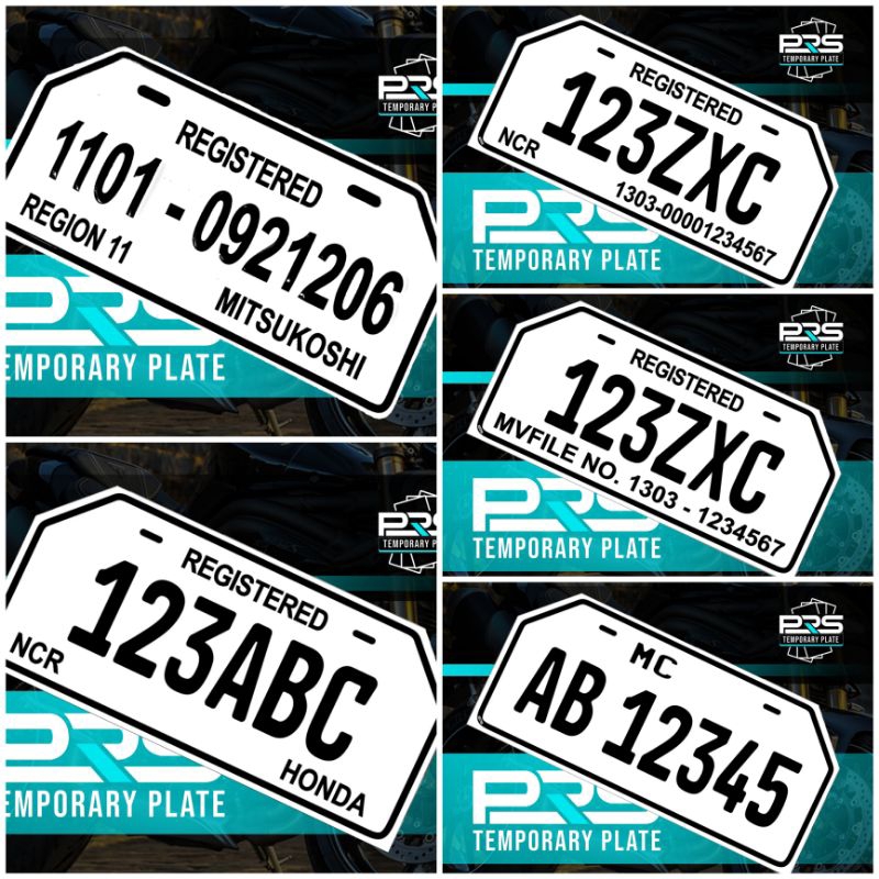 PRS Temporary plate, Online Shop Shopee Philippines