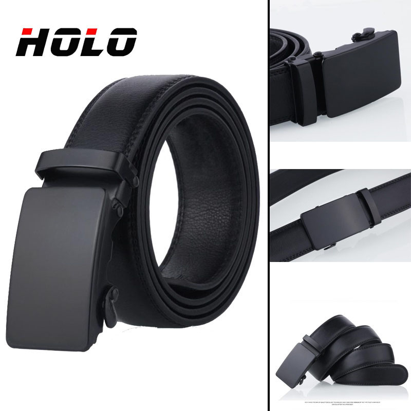 Belt For Men High Quality PU Leather Blet Automatic Sliding Buckle Design Business Style
