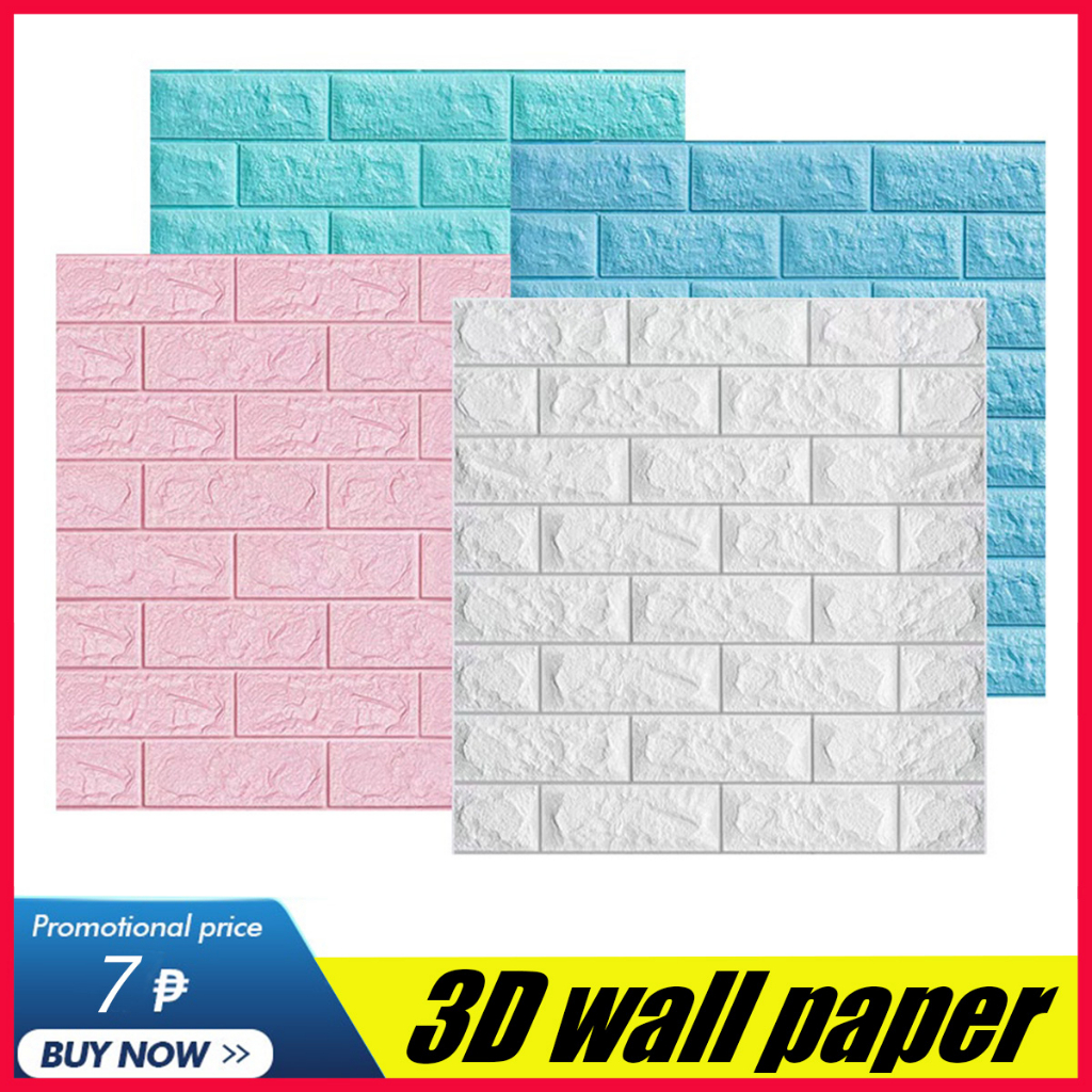 50pcs BIG SALE 35x38CM 3D wallpaper foam self-adhesive brick waterproof anti-collision wall sticker - Image 5