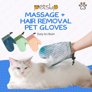 Pet Hair Remover Gloves Cat Dog Massage Bathing Brush Grooming Glove Dog Hair Brush Gloves