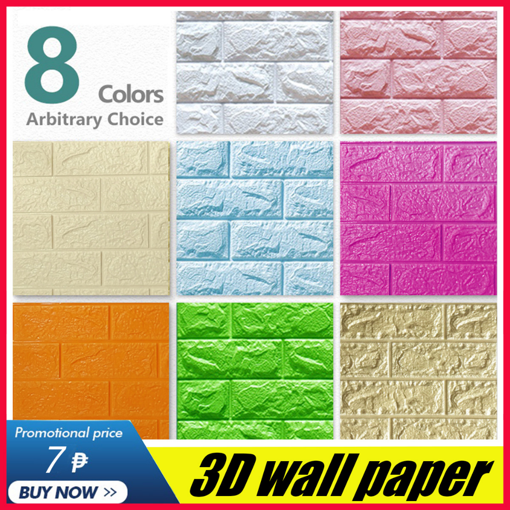 50pcs BIG SALE 35x38CM 3D wallpaper foam self-adhesive brick waterproof anti-collision wall sticker - Image 6