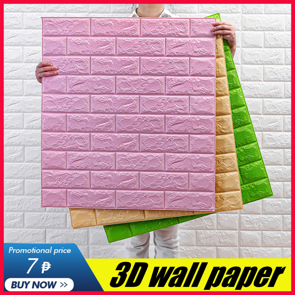50pcs BIG SALE 35x38CM 3D wallpaper foam self-adhesive brick waterproof anti-collision wall sticker - Image 7