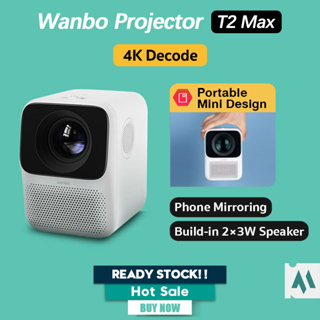 Wanbo T2 Max Smart Projector 1080P 4K Decoding Android 9.0 Bluetooth 4.0 Screen Mirror Google Store