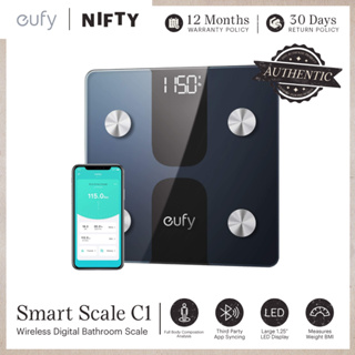 eufy by Anker Smart Scale C1, Bluetooth Weighing Scale, Wireless Digital Bathroom Scale, lbs/kg