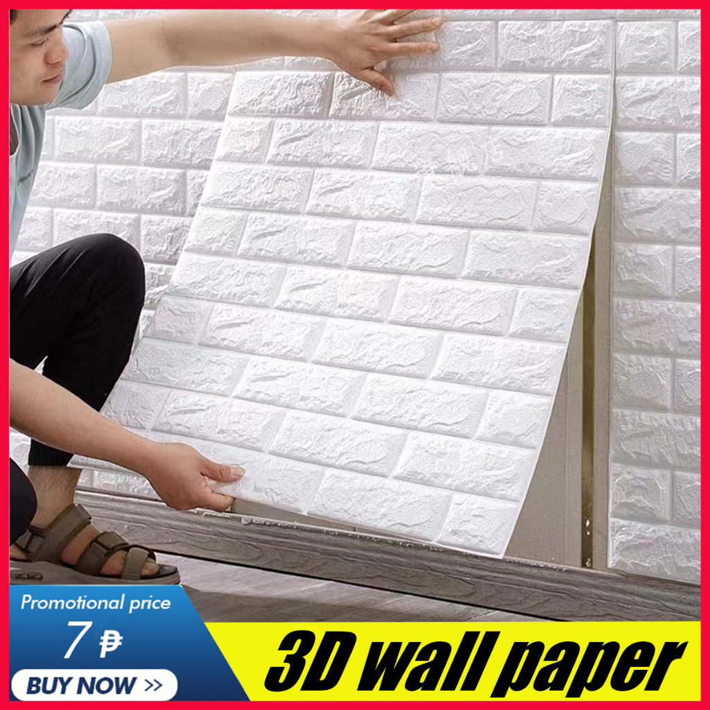 50pcs BIG SALE 35x38CM 3D wallpaper foam self-adhesive brick waterproof anti-collision wall sticker - Image 8