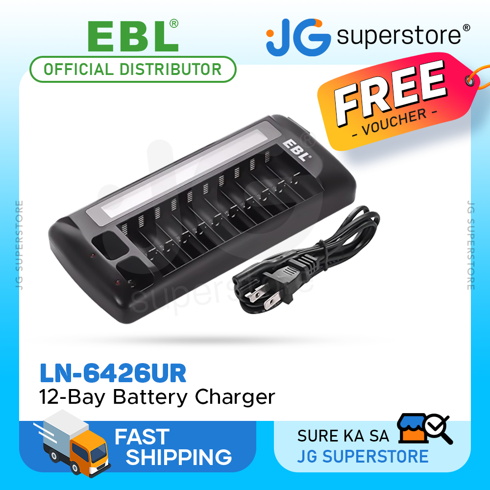 EBL LN-6426UR 999 12-Bay Smart Battery Charger with LCD Screen for AA, AAA,  9V 6F22 Batteries | Shopee Philippines