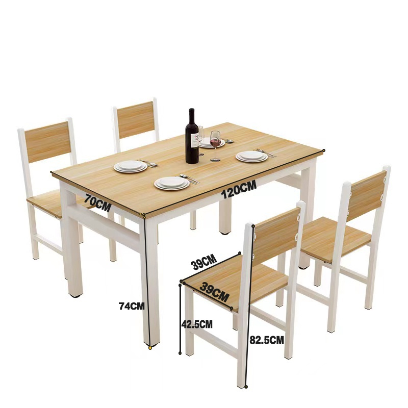 RAMEY Dining Table Set With 4 Chair For Living Room Or Restaurant(1+4) - Image 5